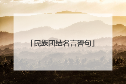 民族团结名言警句