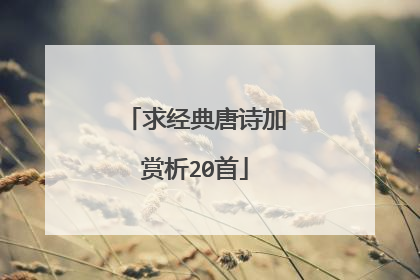 求经典唐诗加赏析20首