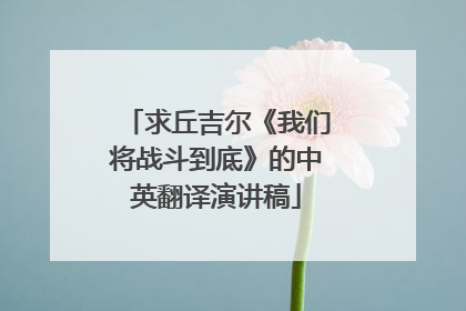 求丘吉尔《我们将战斗到底》的中英翻译演讲稿