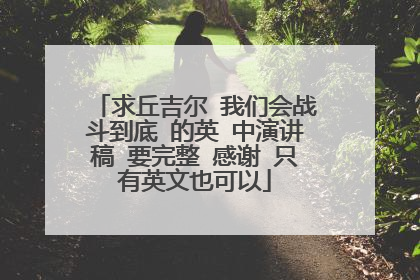 求丘吉尔 我们会战斗到底 的英 中演讲稿 要完整 感谢 只有英文也可以