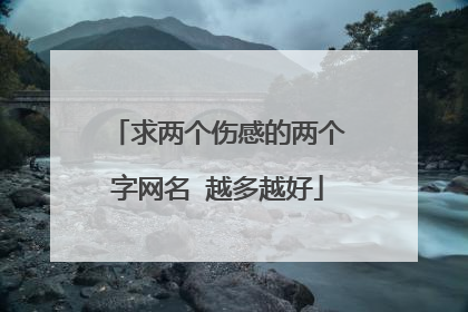 求两个伤感的两个字网名 越多越好