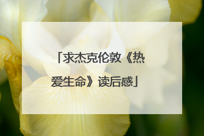 求杰克伦敦《热爱生命》读后感