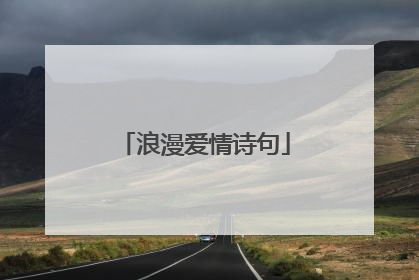 浪漫爱情诗句