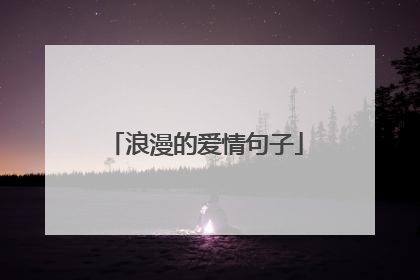 浪漫的爱情句子