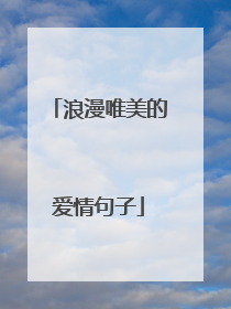 浪漫唯美的爱情句子