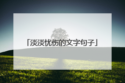 淡淡忧伤的文字句子