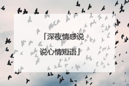 深夜情感说说心情短语