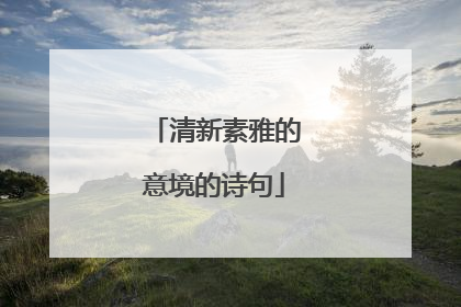 清新素雅的意境的诗句