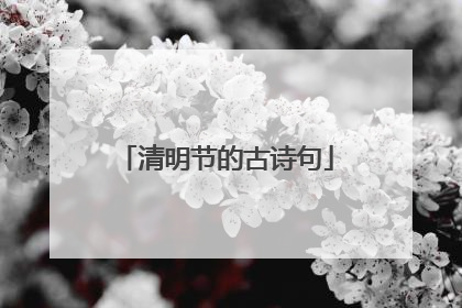 清明节的古诗句