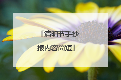 清明节手抄报内容简短