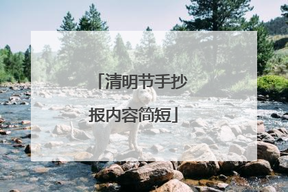 清明节手抄报内容简短