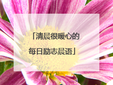 清晨很暖心的每日励志晨语
