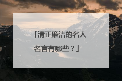 清正廉洁的名人名言有哪些？