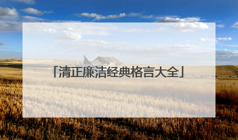 清正廉洁经典格言大全