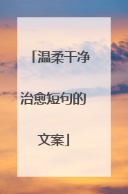 温柔干净治愈短句的文案