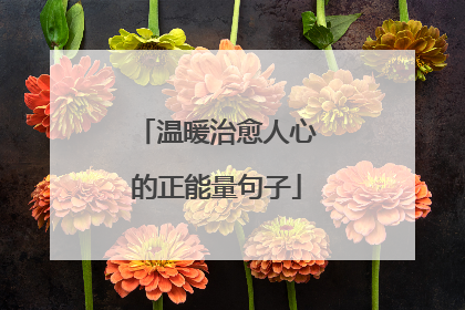 温暖治愈人心的正能量句子