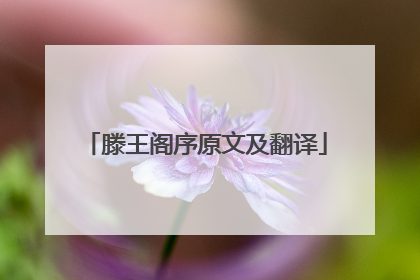 滕王阁序原文及翻译