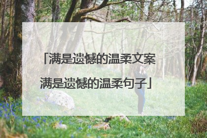 满是遗憾的温柔文案 满是遗憾的温柔句子