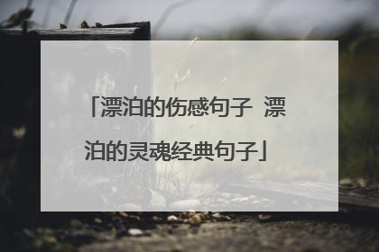 漂泊的伤感句子 漂泊的灵魂经典句子