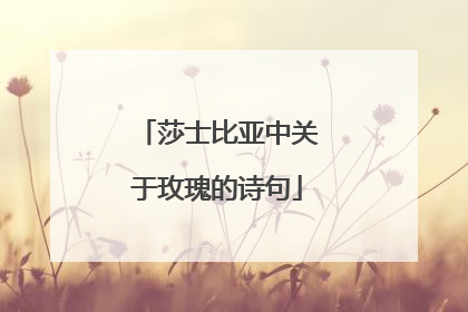 莎士比亚中关于玫瑰的诗句