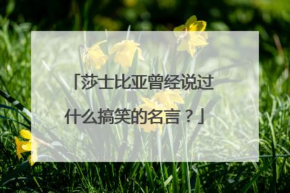 莎士比亚曾经说过什么搞笑的名言?