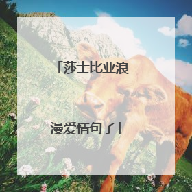 莎士比亚浪漫爱情句子