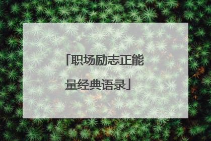 职场励志正能量经典语录
