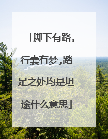 脚下有路,行囊有梦,踏足之处均是坦途什么意思