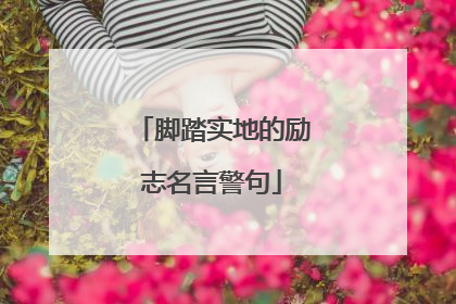 脚踏实地的励志名言警句