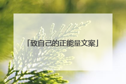 致自己的正能量文案