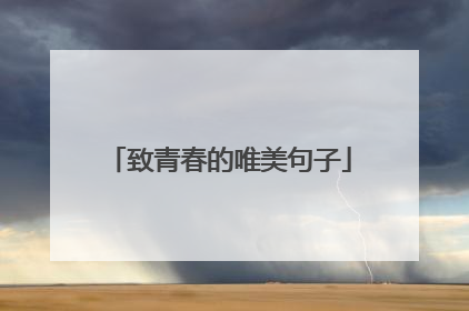 致青春的唯美句子
