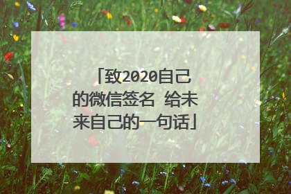 致2020自己的微信签名 给未来自己的一句话