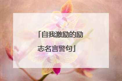 自我激励的励志名言警句
