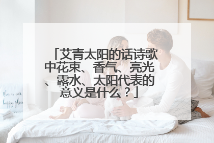 艾青太阳的话诗歌中花束、香气、亮光、露水、太阳代表的意义是什么?
