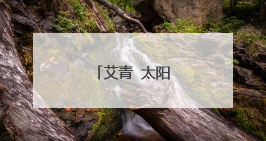 艾青 太阳的话 赏析