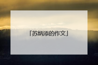苏炳添的作文