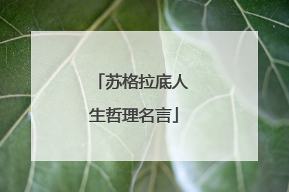 苏格拉底人生哲理名言