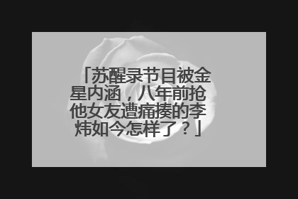 苏醒录节目被金星内涵,八年前抢他女友遭痛揍的李炜如今怎样了?