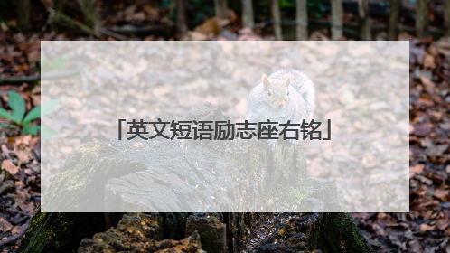 英文短语励志座右铭
