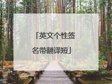 英文个性签名带翻译短