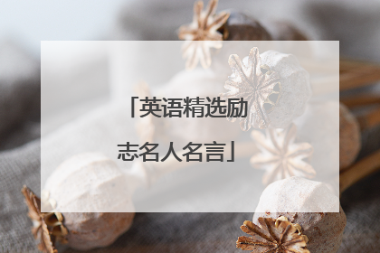 英语精选励志名人名言