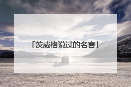 茨威格说过的名言