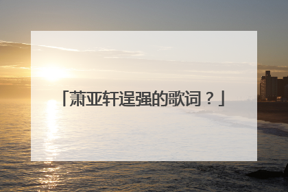 萧亚轩逞强的歌词?