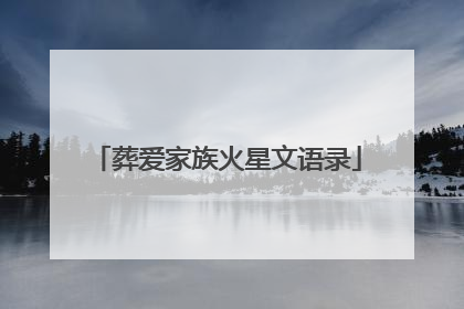 葬爱家族火星文语录