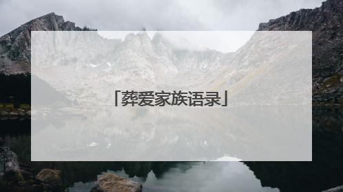 葬爱家族语录