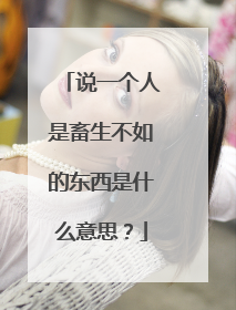 说一个人是畜生不如的东西是什么意思?