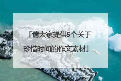 请大家提供5个关于珍惜时间的作文素材