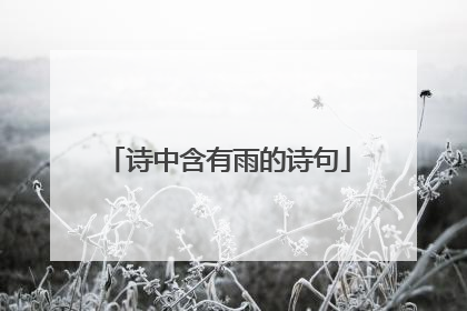诗中含有雨的诗句