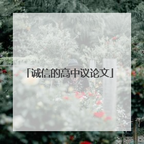 诚信的高中议论文
