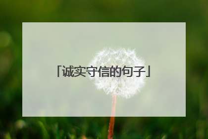 诚实守信的句子